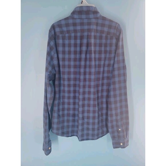 Abercrombie & Fitch Xxl Button Down Blue Plaid Chest Pocket Logo Long Sleeve - Picture 3 of 14
